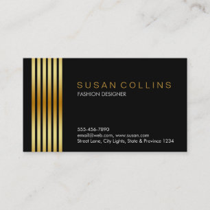 Professional Simple Plain Striped Elegant Modern Business Card