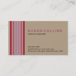 Professional Simple Plain Striped Elegant Modern Business Card