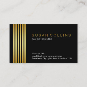 Professional Simple Plain Striped Elegant Modern Business Card