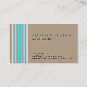 Professional Simple Plain Striped Elegant Modern Business Card