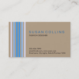 Professional Simple Plain Striped Elegant Modern Business Card