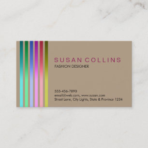 Professional Simple Plain Striped Elegant Modern Business Card