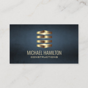 Professional simple real estate construction logo business card