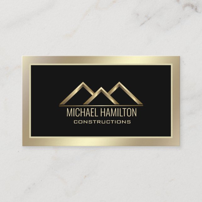 Professional simple real estate construction logo business card (Front)