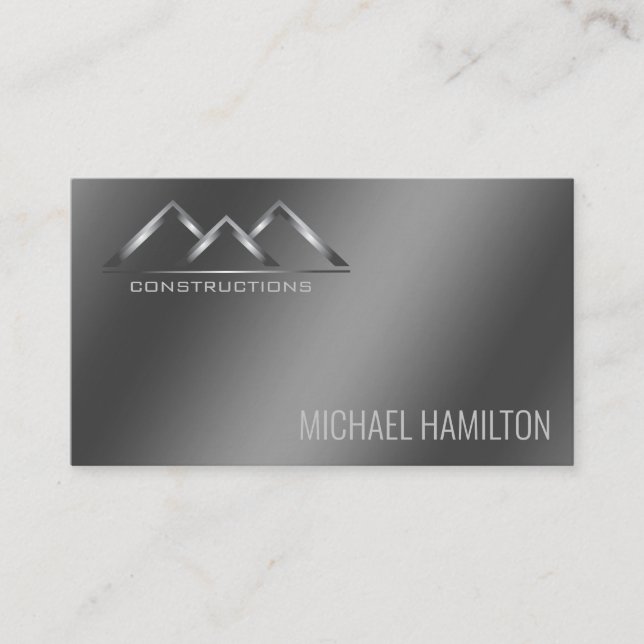 Professional simple real estate construction logo business card (Front)