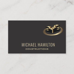 Professional simple real estate construction logo business card
