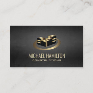 Professional simple real estate construction logo business card