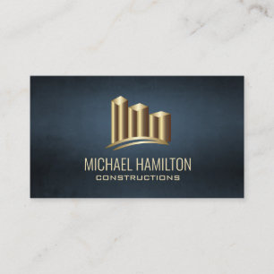 Professional simple real estate construction logo business card