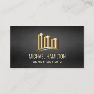 Professional simple real estate construction logo  business card