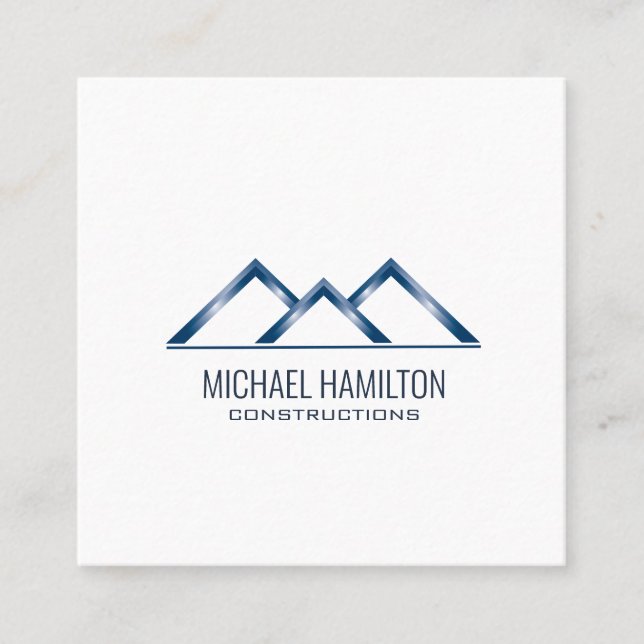 Professional simple real estate construction logo square business card (Front)