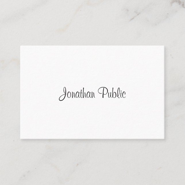 Professional Simple Template Calligraphy Script Business Card (Front)
