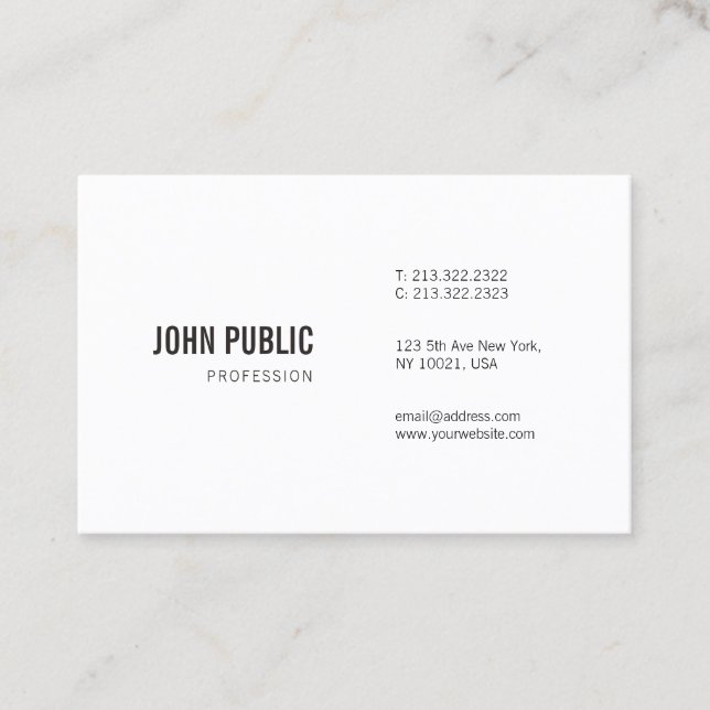 Professional Simple Template Modern Elegant Business Card (Front)
