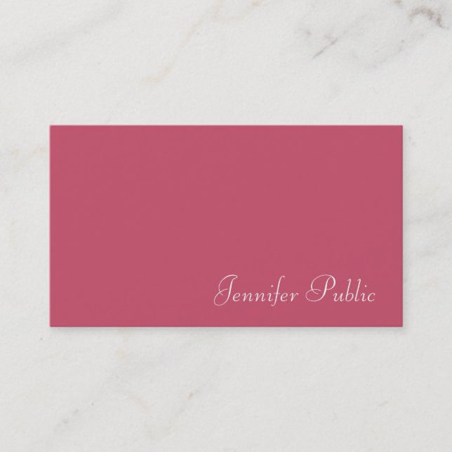 Professional Simple Template Modern Elegant Red Business Card (Front)