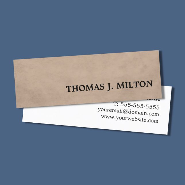 Professional Simple Texture Brown Consultant Mini Business Card (Creator Uploaded)