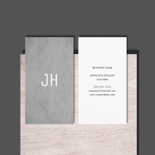 Professional Simple Texture Light Grey Monogram Business Card