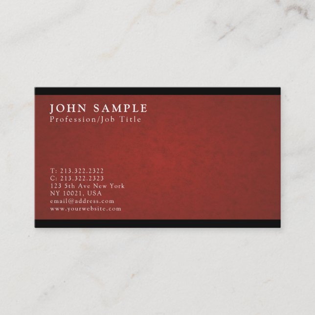 Professional Simple Vintage Elegant Luxe Business Card (Front)