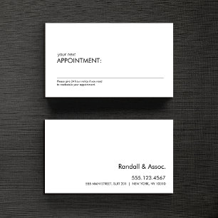 Professional Simple White Appointment Reminder 2 Card