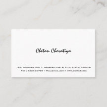 Professional Simple White Business Card