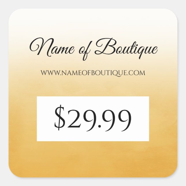 Professional Simple Yellow Boutique Price Tag (Front)