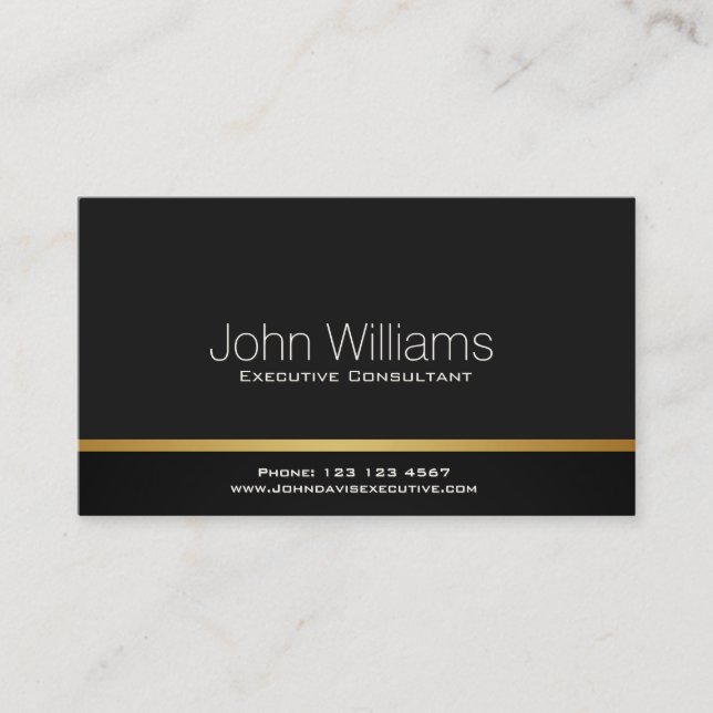 Professional single black metal professional gold business card (Front)