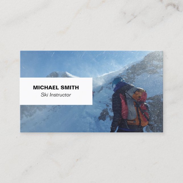 Professional Ski Instructor Business Card (Front)