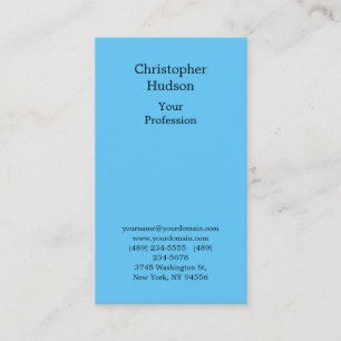 Professional Sky Blue Plain Premium Silk Business Card