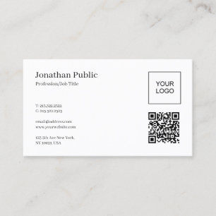 Professional Sleek QR Code Upload Company Logo to Business Card