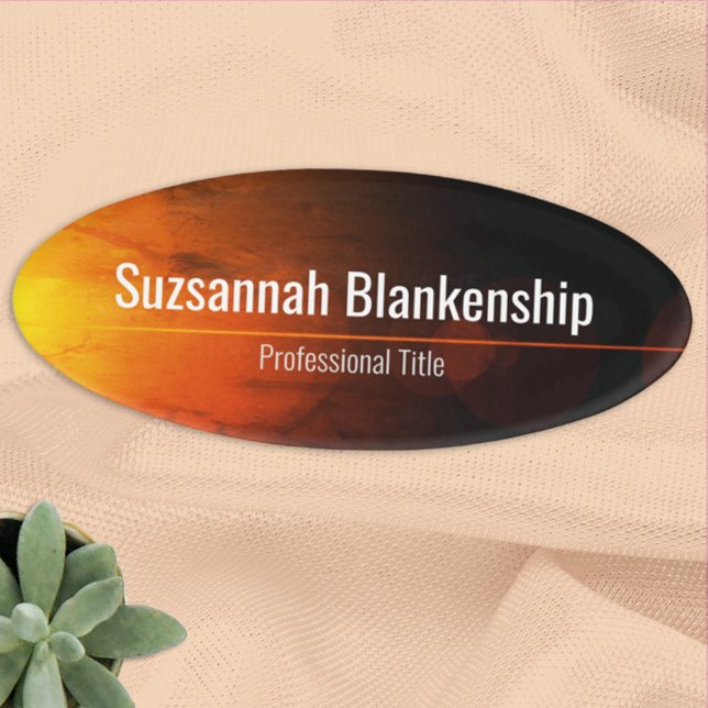 Professional Sleek Sunset Template Name Tag (Creator Uploaded)
