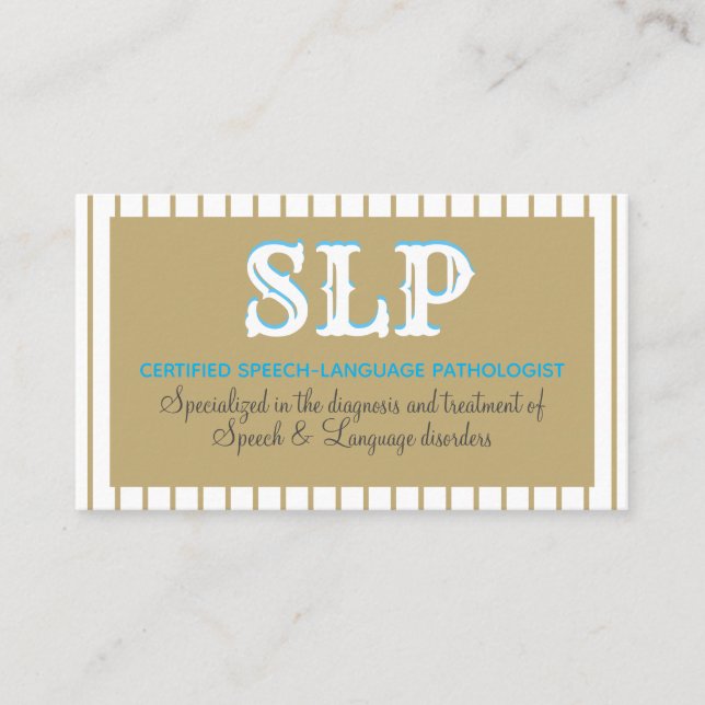 Professional SLP business cards (Front)