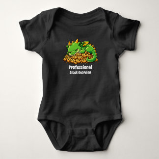 Professional Snack Guardian – Cute Dragon Fantasy Baby Bodysuit