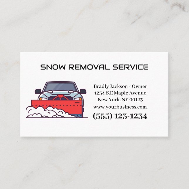Professional Snow Removal Service Business Card (Front)