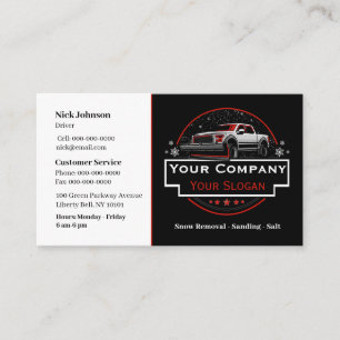 Professional Snow Removal, Snow Ploughing Company Business Card