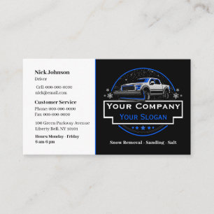 Professional Snow Removal, Snow Ploughing Company Business Card