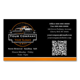 Professional Snow Removal, Snow Ploughing Company Magnetic Business Card