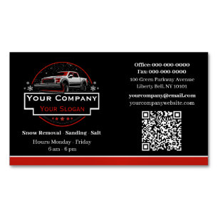 Professional Snow Removal, Snow Ploughing Company Magnetic Business Card