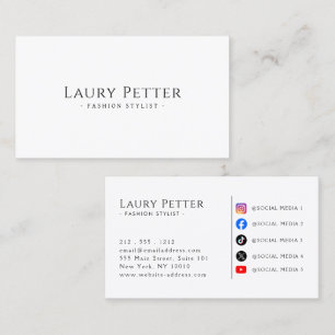 Professional social media business card