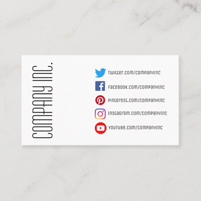 Professional Social Media Business Card (Front)