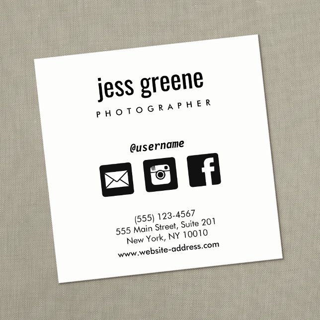 Professional  Social Media Networking  Icons Square Business Card (Creator Uploaded)