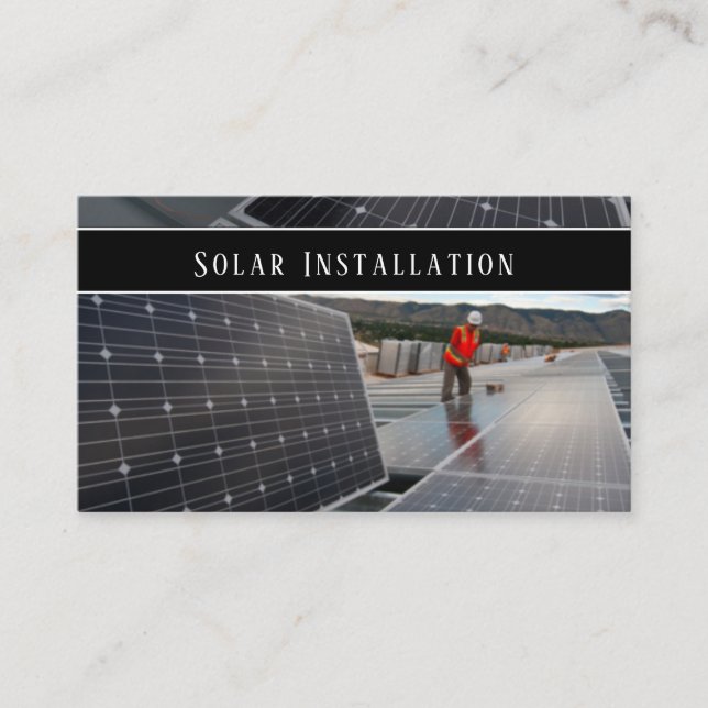 Professional Solar Energy Instillation Service Bus Business Card (Front)