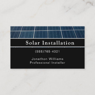 Professional Solar Energy Instillation Service Business Card