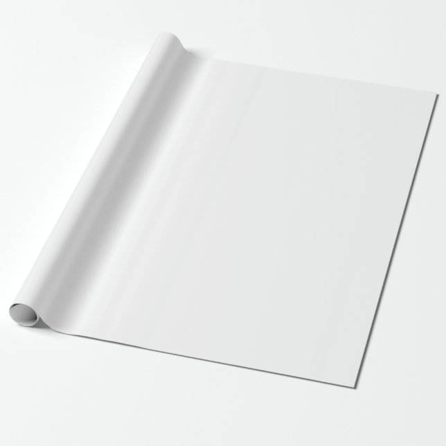 Professional Solid Snowy White Christmas Wrapping Paper (Unrolled)