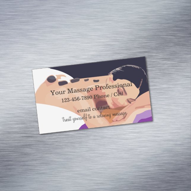 Professional Soothing Massage Magnetic Business Card (In Situ)