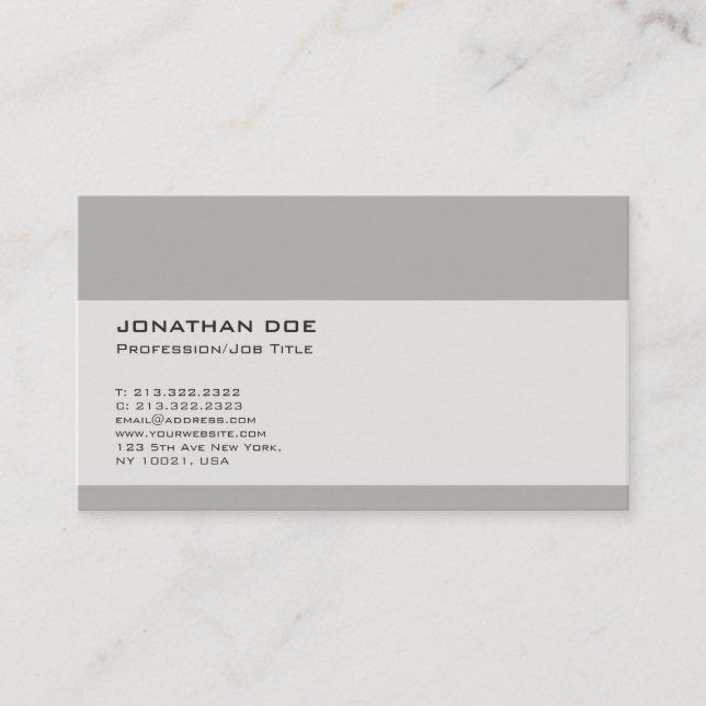 Professional Sophisticated Plain Modern Salon Business Card (Front)