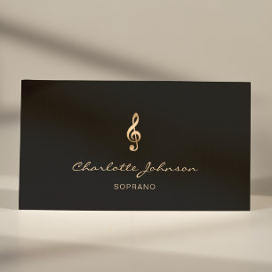 Professional Soprano Gold Treble Clef Singer Business Card
