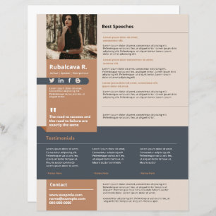 Professional Speaker One Sheet Template