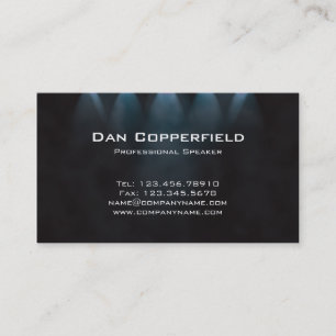 Professional Speaker Spotlight Business Card Blue