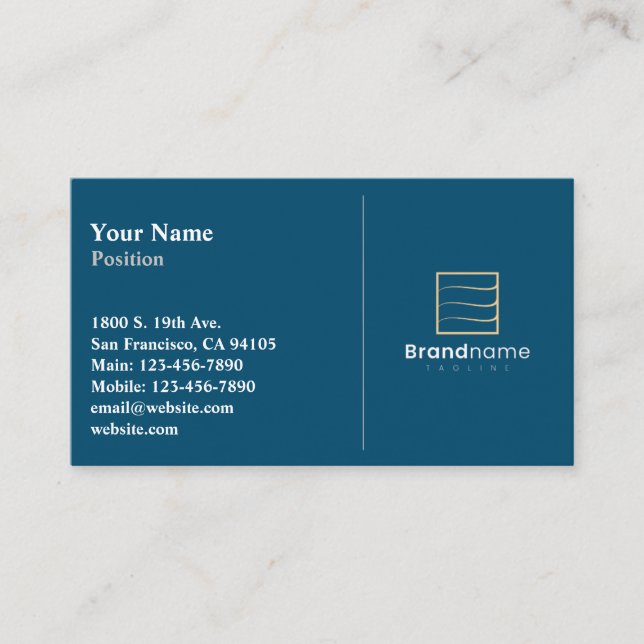 Professional Split Business Card (Front)