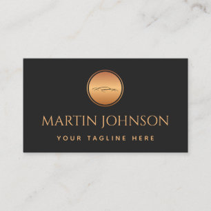 Professional Sports Car Auto Gold & Black Logo Business Card