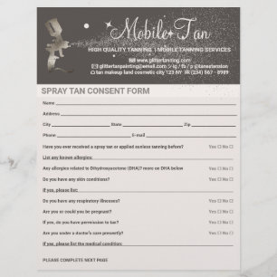 Professional Spray Tan Consent Business Plan Flyer