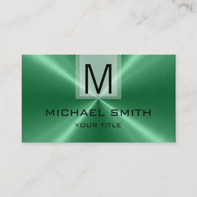Professional Stainless Steel Metal Monogram #12 Business Card (Front)
